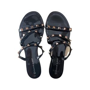 Charles Albert Sandals Black Gold Women’s Size 7/8.